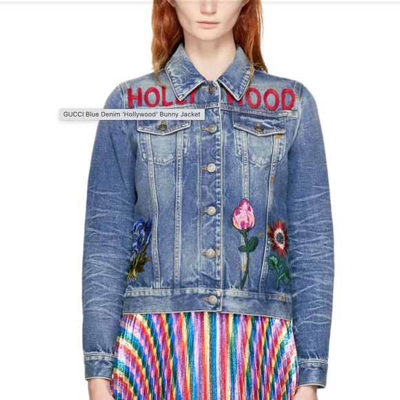 GUCCI Blue Denim ‘Hollywood’ Bunny Jacket 100% Authentic  IT 38 - Picture 7 of 15